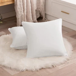 60x60cm Solid Color Velvet Pillow Cover Nordic Black and White Edging Pillowcase Modern Light Luxury Cushions Cover Decorative