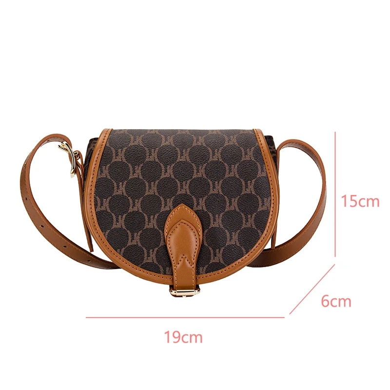 Famous Brand Designer PVC Leather Women Vintage Saddle Shoulder Bag Handbags Fashion Chain Crossbody Bag Ladies New Bag