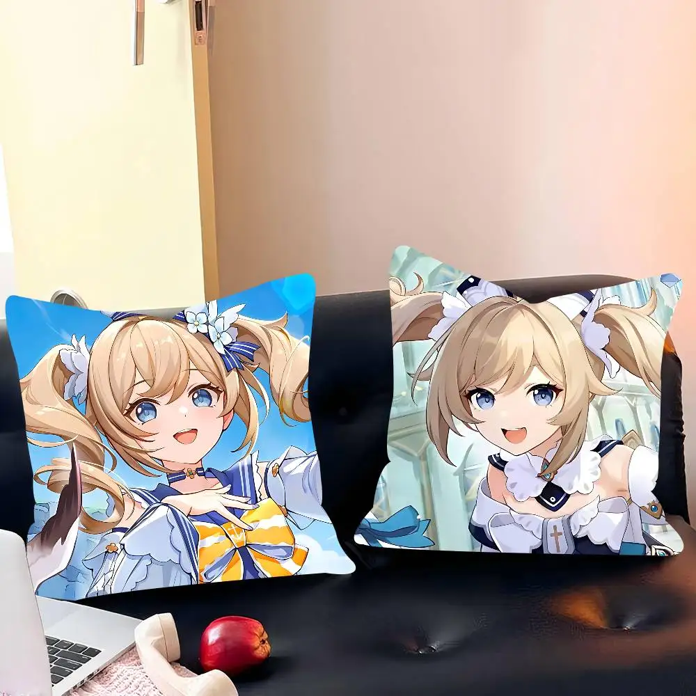 غطاء وسادة Genshin B-Barbara ImpactS غطاء وسادة قابل للإزالة وقابل للغسل - كتان ناعم لجميع المواسم #2