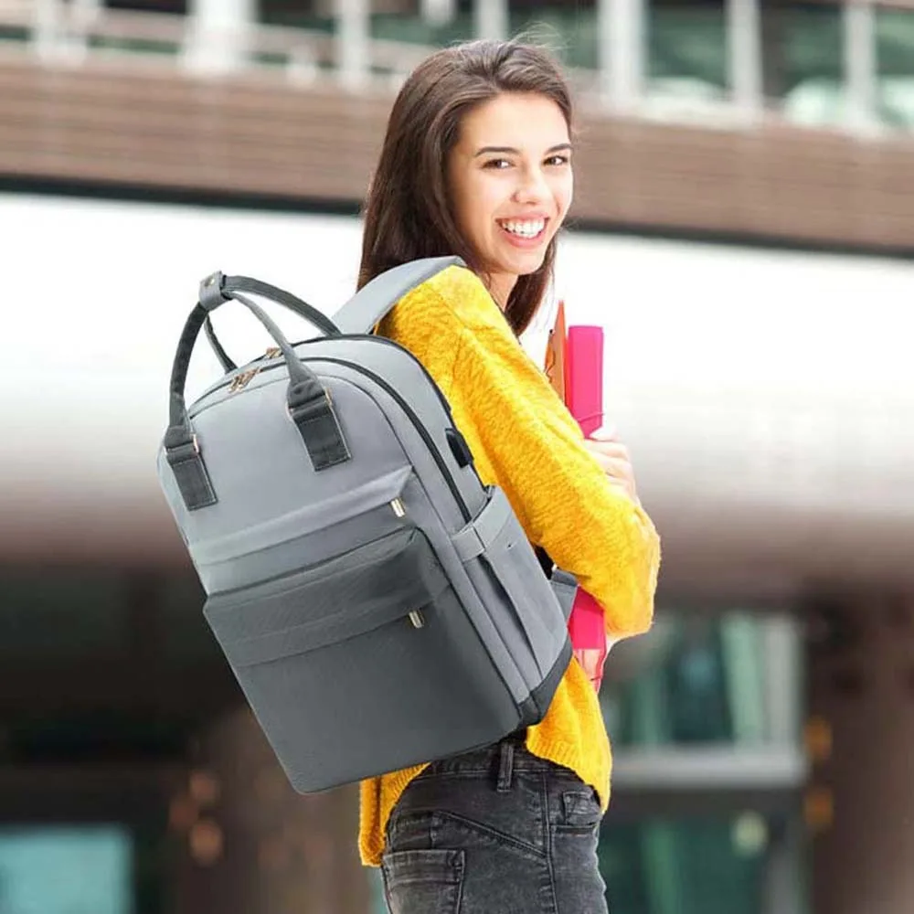 

Oxford Cloth Laptop Backpack 16 inch with USB Port Large capacity School Bag Large Capacity Scratch Prevention