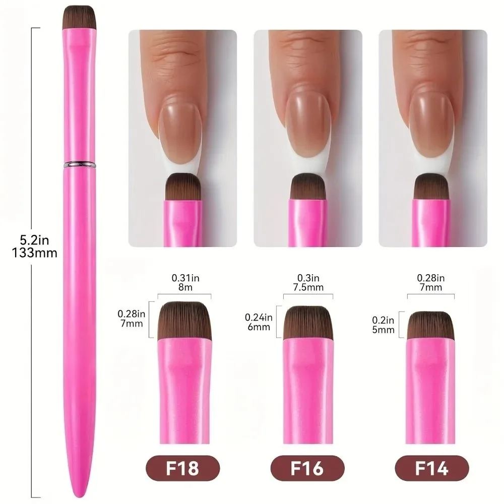 3 in 1 French Nail Brush with Multifunctional Head - Fine Nail Brush for Gel and Acrylic Nails for Precise Cleaning