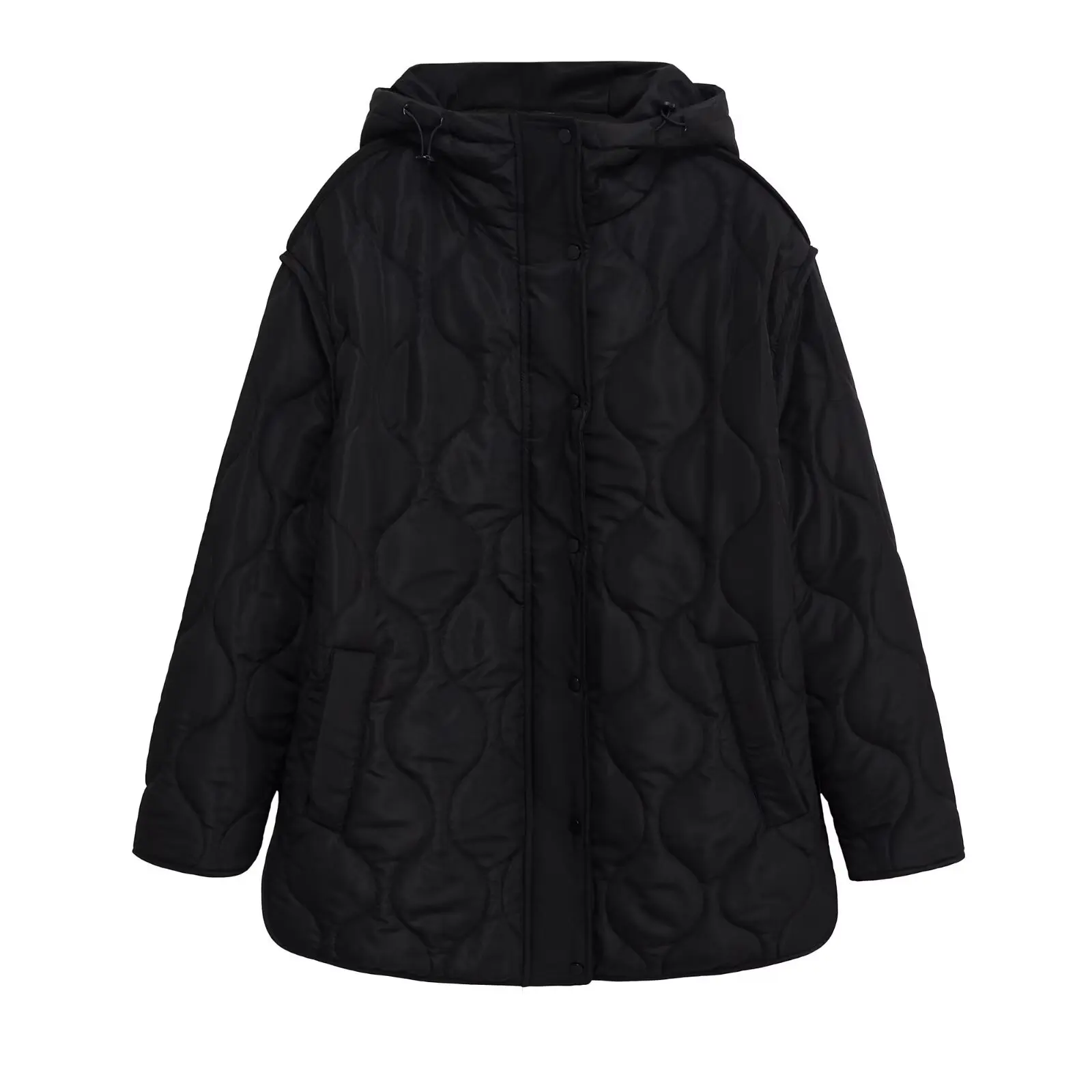 เสื้อโค้ทผู้หญิงบุหนาสำหรับฤดูหนาว ลายเพชร กระดุมแถวเดียว ผ้าฝ้าย กันลม สำหรับผู้หญิง