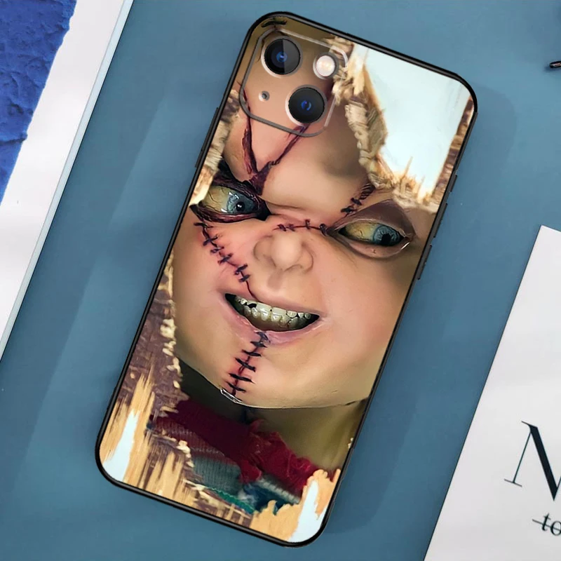 Scary Chucky Doll Horror Movie Case For iPhone 16 15 14 13 12 11 Pro Max XS X XR Plus 12 13 Mini Cover Shell