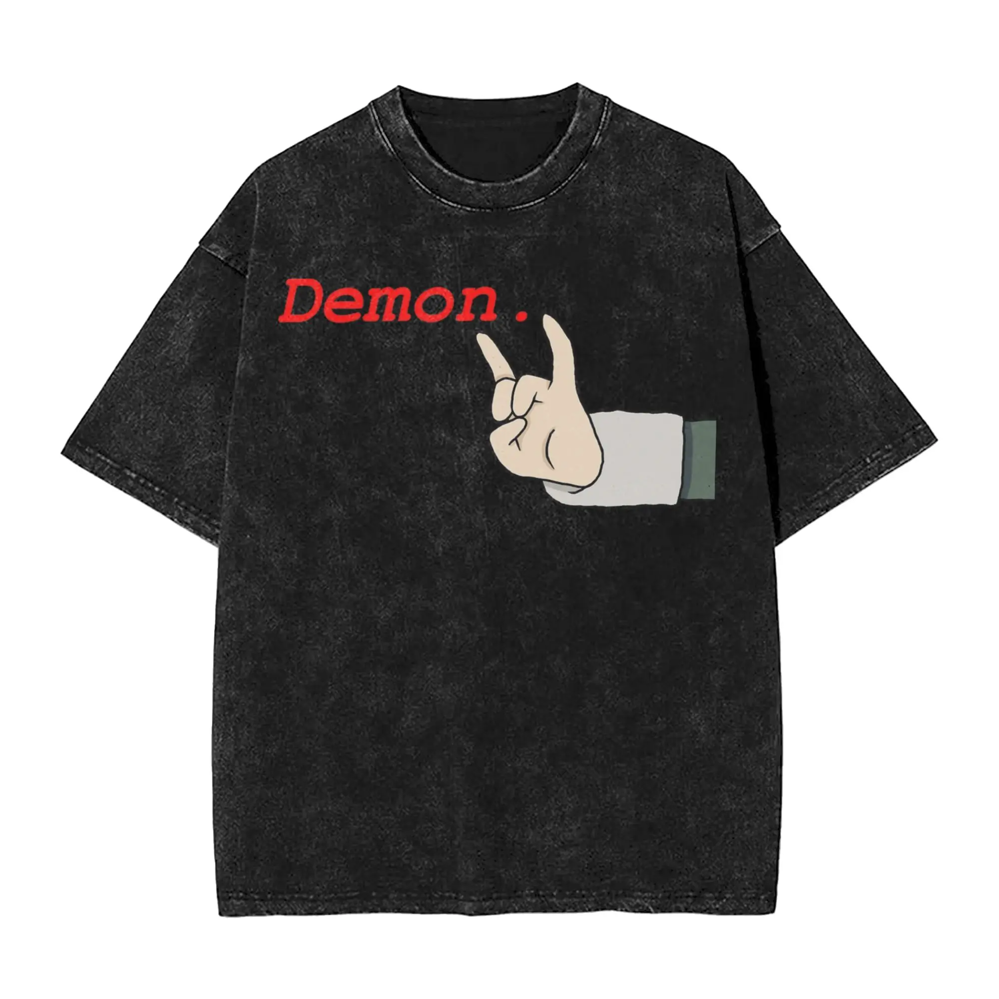Demon she mon Abaddon haunted hotel  Washed T Shirt Streetwear Hip Hop Novelty T-Shirt  Tees for Men Women Streetwear