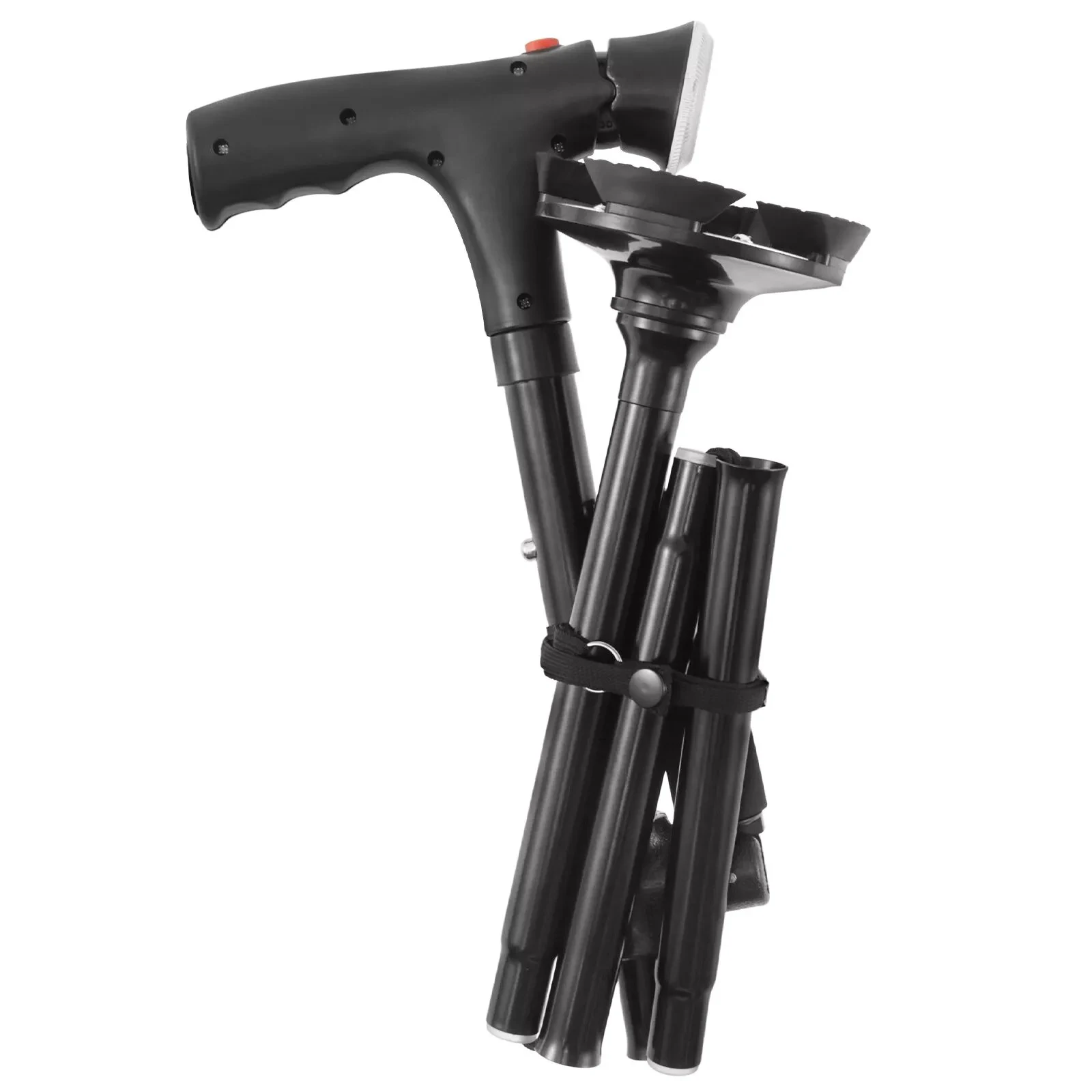 Collapsible Telescopic Folding Cane Elder Cane LED Walking Trusty Sticks Elder Crutches For Mothers The Elder Fathers With Alarm
