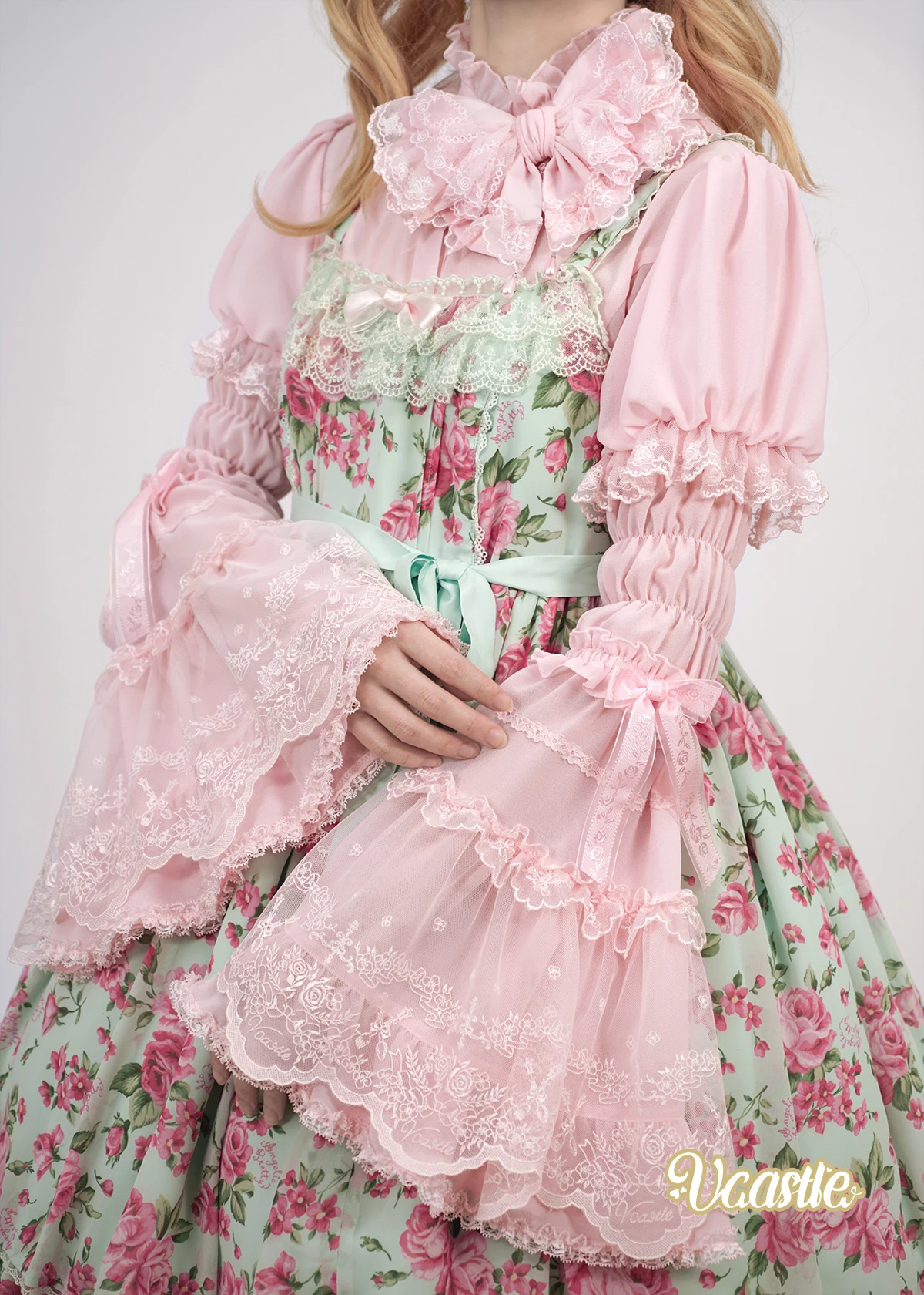 우아한 로리타 헤비 인더스트리 플레어 슬리브 패션 다용도 셔츠 봄 가을 소녀 스퀘어 칼라 연령 감소 JSK 드레스