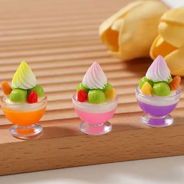 

Мини-десертная модель, аксессуары, домашний декор, украшение, 6 шт., кукольный домик, миниатюрная чашка для крема, мороженое, игрушки
