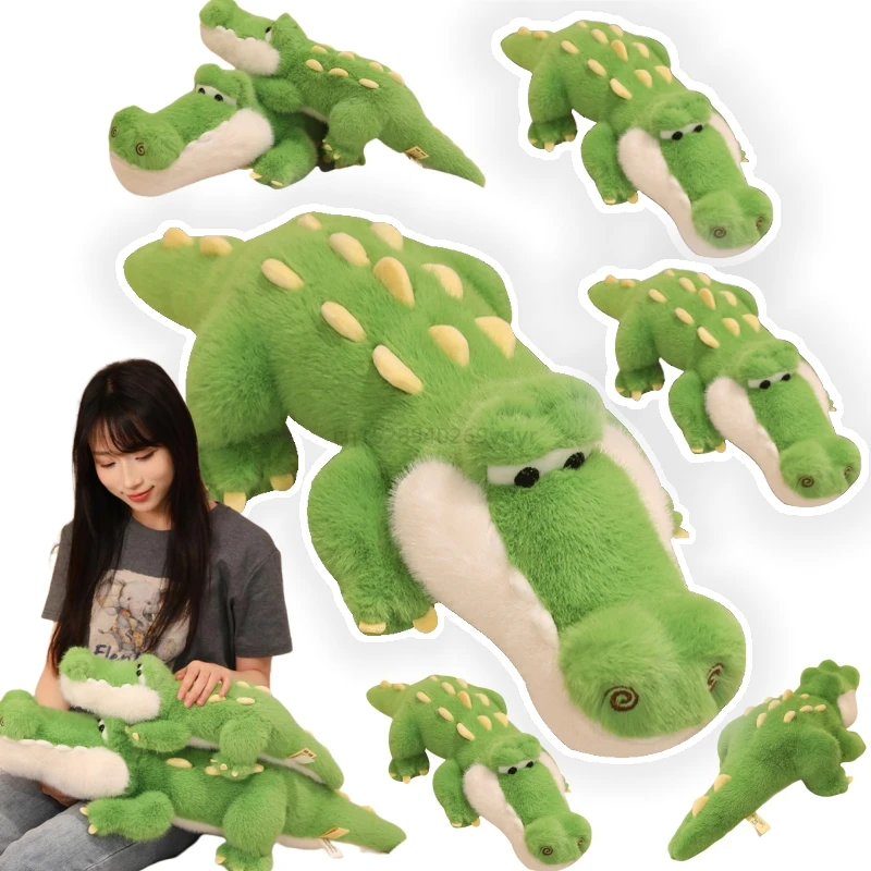 

Prone Green Crocodile Animals Plush Toys Simulation Kawaii Cartoon Soft Dolls Throw Pillow Birthday Valentine's Day Gifts