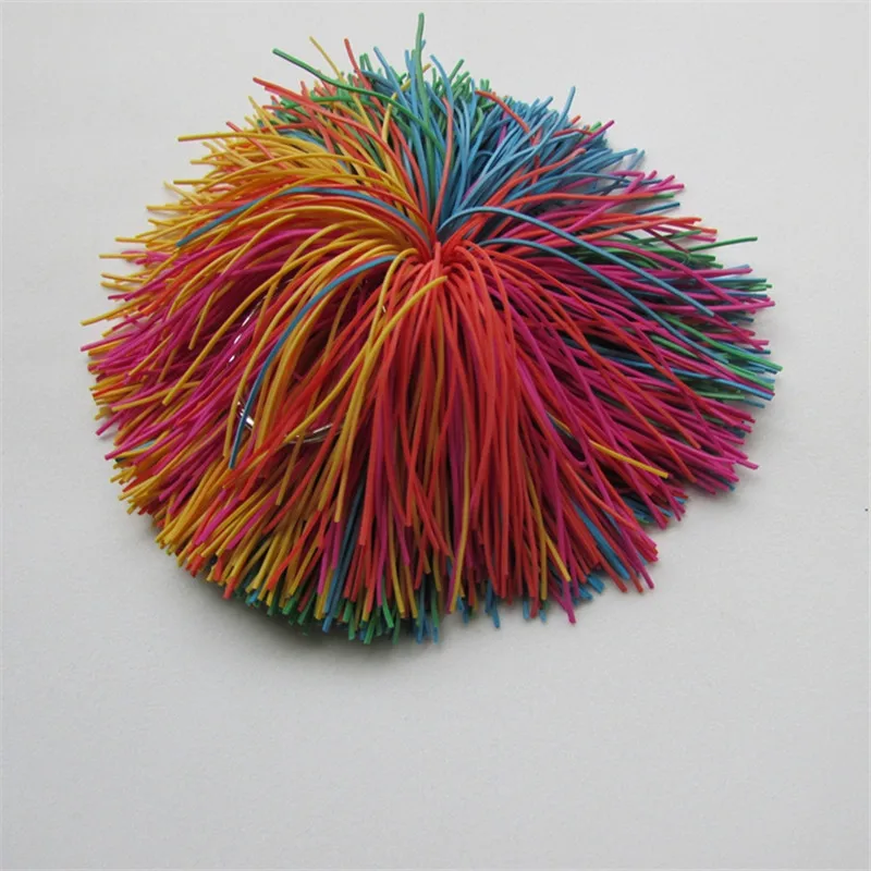 Silicone Silk Schoolchildren Sandbag Balls Fur Ball Silicone Silk Balls Children's Toys Balls Colorful Sticky Rubber Band Ball　