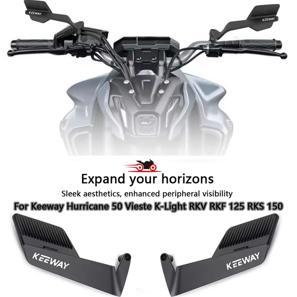 Large Mirror Surface Wings Mirror Motorcycle Rearview Mirror For Keeway Hurricane 50 Vieste K-Light 202 125 RKV RKF 125 Modified