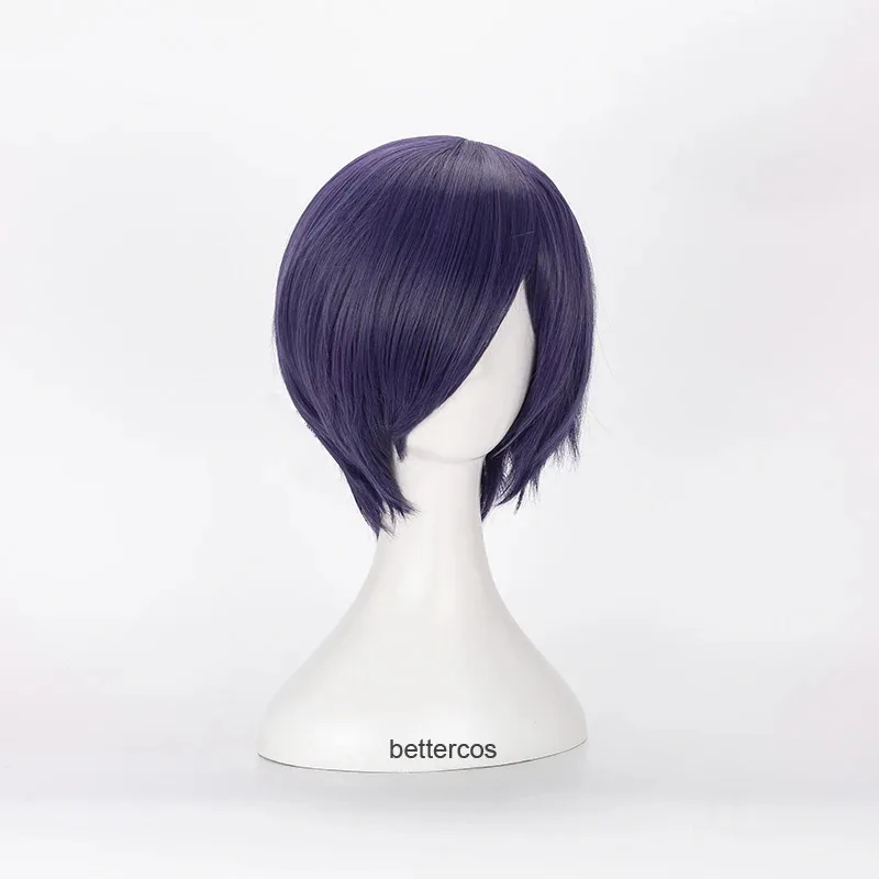 

ff34Touka Cosplay Kirishima Toka Short Purple Heat Resistant Synthetic Hair + Wig Cap