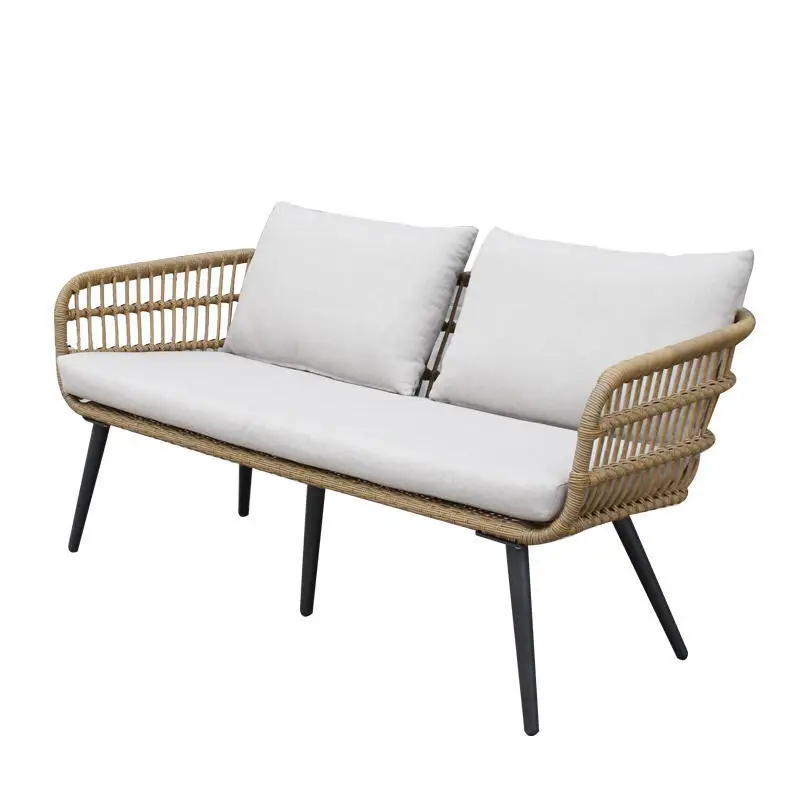

qw-Outdoor Rattan Chair Sofa Balcony Sales Department Nordic Courtyard Outdoor Waterproof Leisure Furniture Woven Sofa Chair%