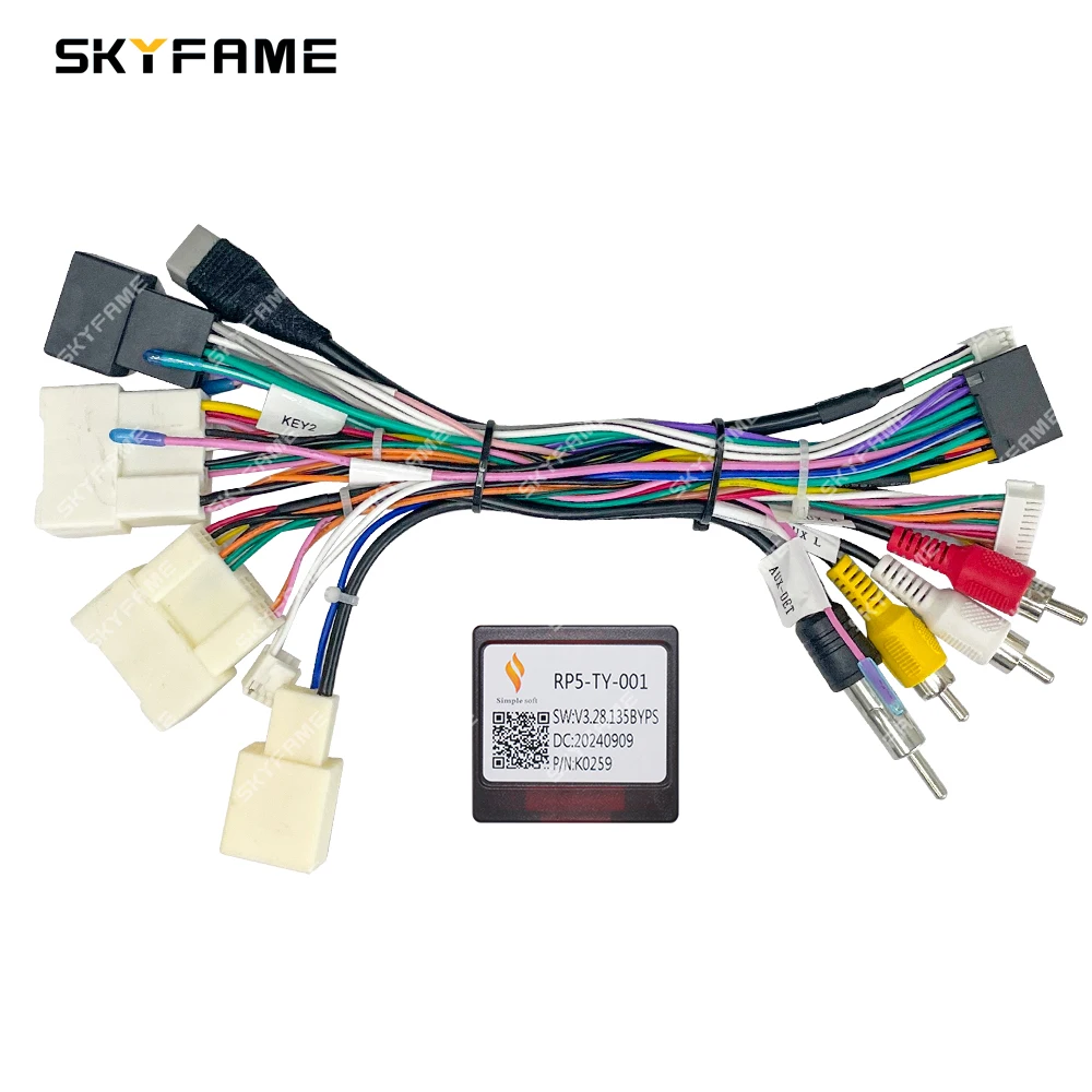 محول تسخير أسلاك SKYFAME للسيارة ، صندوق Canbus ، جهاز فك التشفير ، راديو أندرويد ، كابل طاقة لتويوتا كامري هيلوكس ، 16Pin