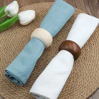 6Pcs Wooden Napkin Rings, Hemlock Wood Table Napkin Holder, Handcrafted Decorative Napkin…