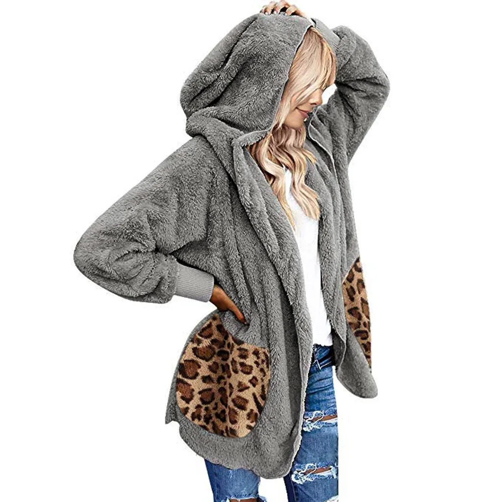 Winter Fleece Sweater Sherpa Fleece Hooded Oversized Long Cardigan Teddy Fluffy Autumn Winter Warm Wear Female Sweaters 2024