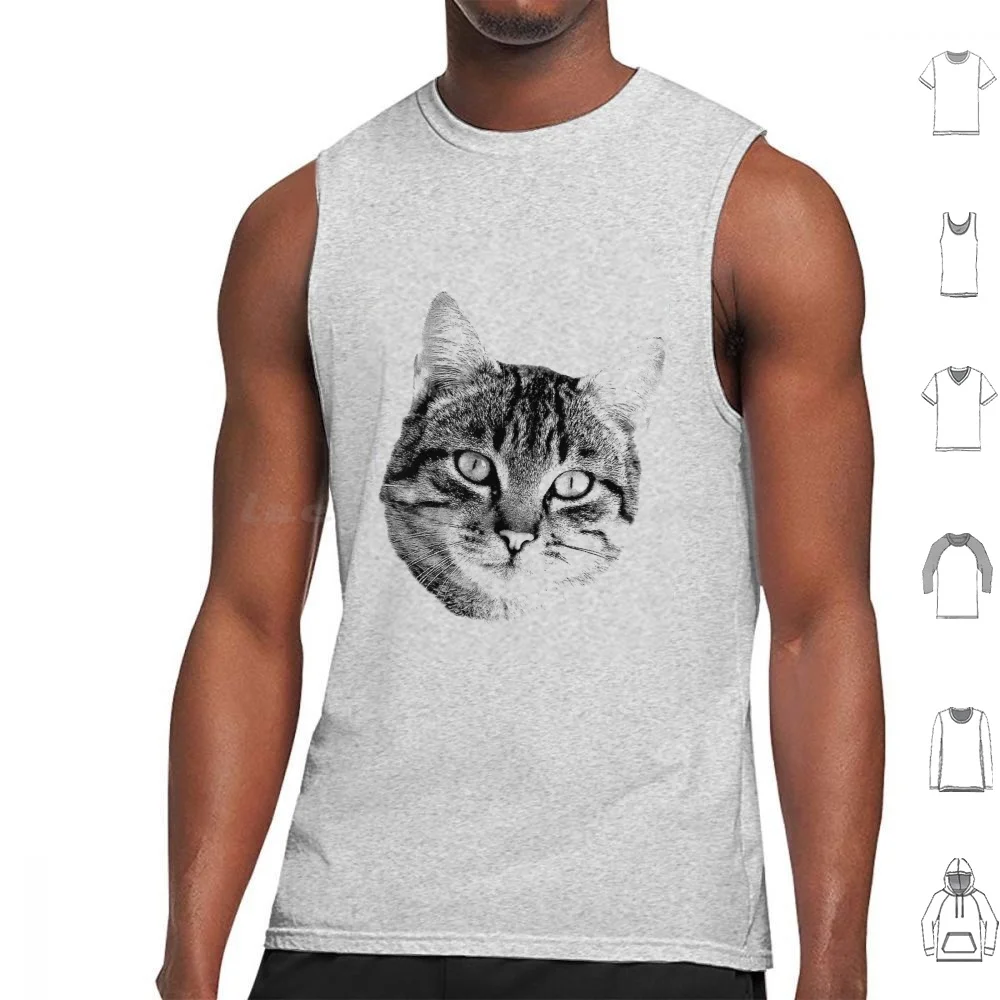 Tabby Cat Digital Engraving. Images Of Cats Tank Tops Print Cotton Cat Kitten Tabby Cat Tabby Cat Pictures Tabby