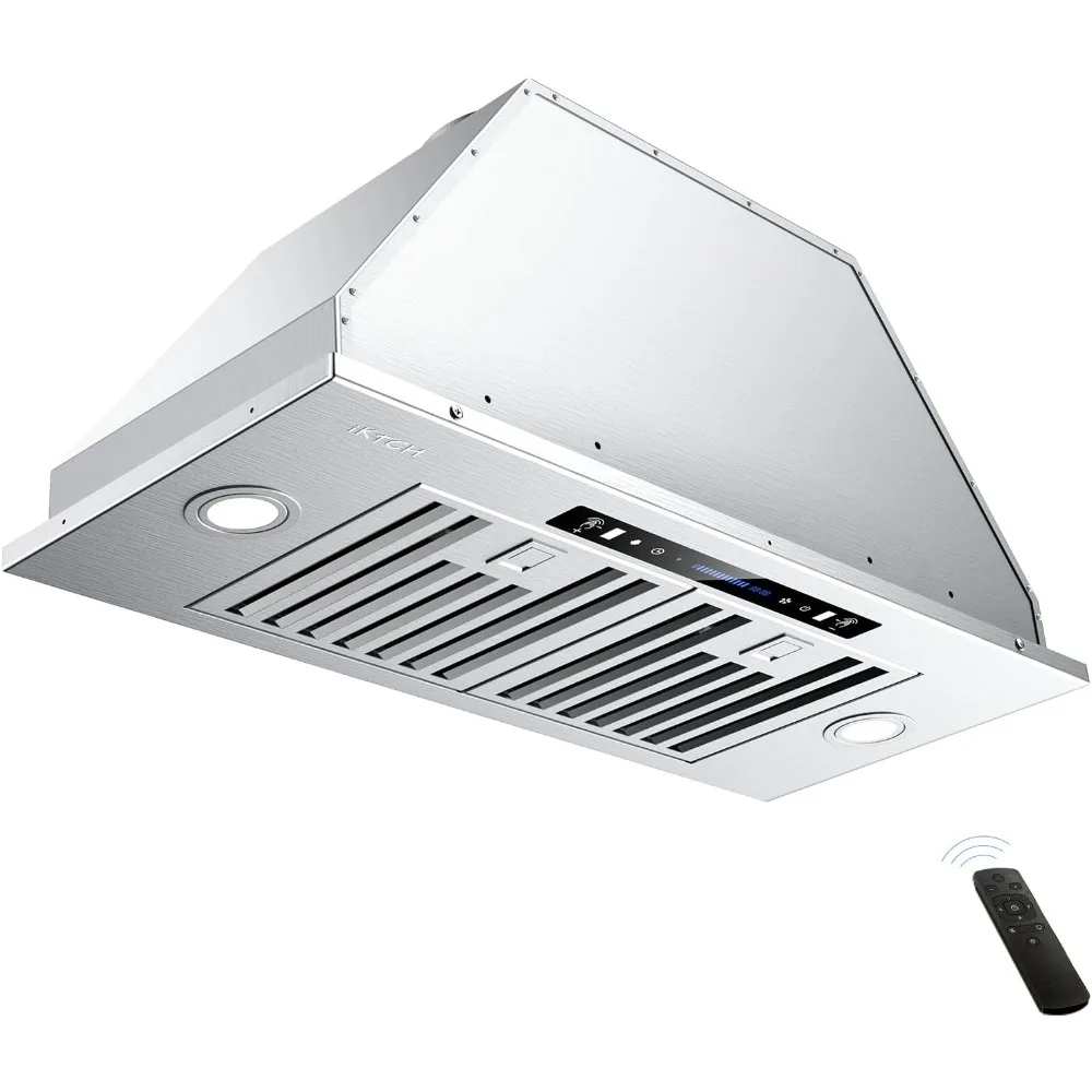 Campana extractora integrada/CFM 900 insertable, conducto Convertible sin conductos, campana de ventilación de cocina de acero inoxidable