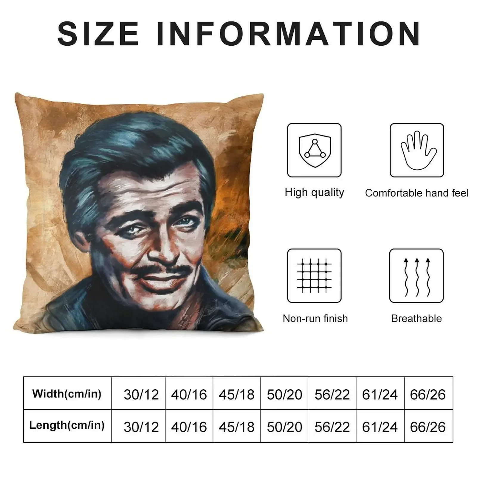 Clark Gable Throw Pillow Sofa Cushion Cover luxury sofa pillows Sofa Cushion pillow