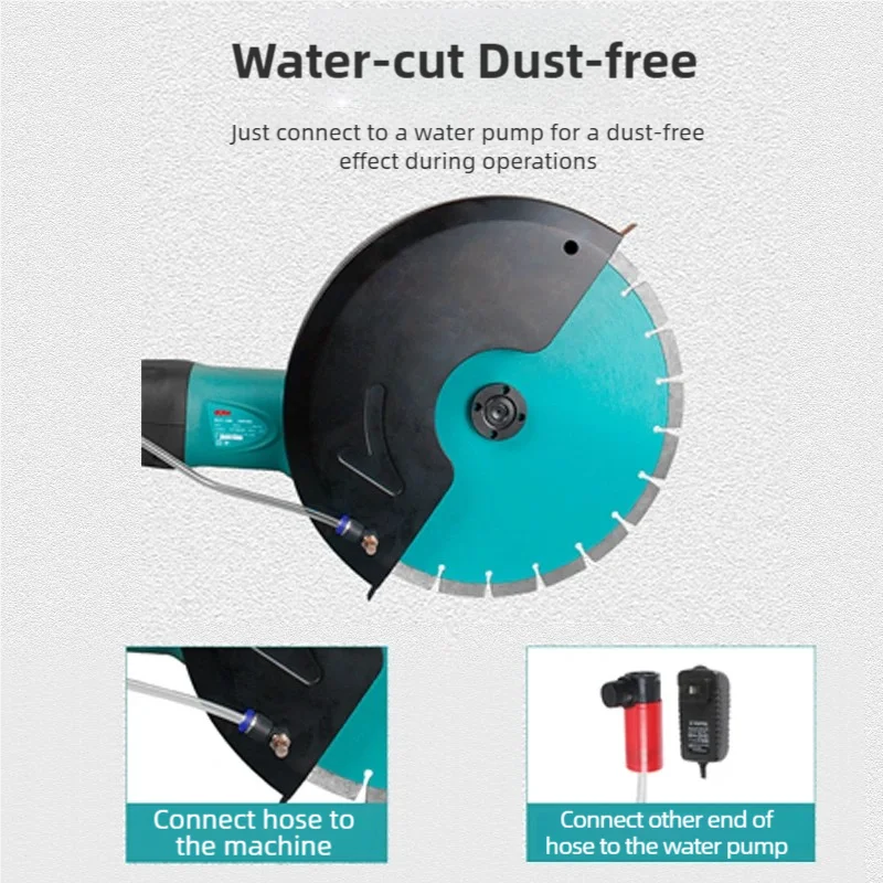 BODA 3500W Scanalatore per muro senza spazzole, Taglio senza polvere d'acqua, Sega per calcestruzzo Profondità di scanalatura 0-130mm, Regolabile, Multifunzione, Metallo, Legno