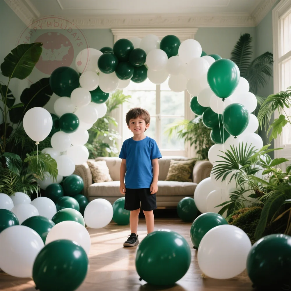 

5/10/20pcs Dark Green White Latex Balloons Birthday Party Decoration Kids Toys Adults Wedding Decor Helium Baby Shower Globos
