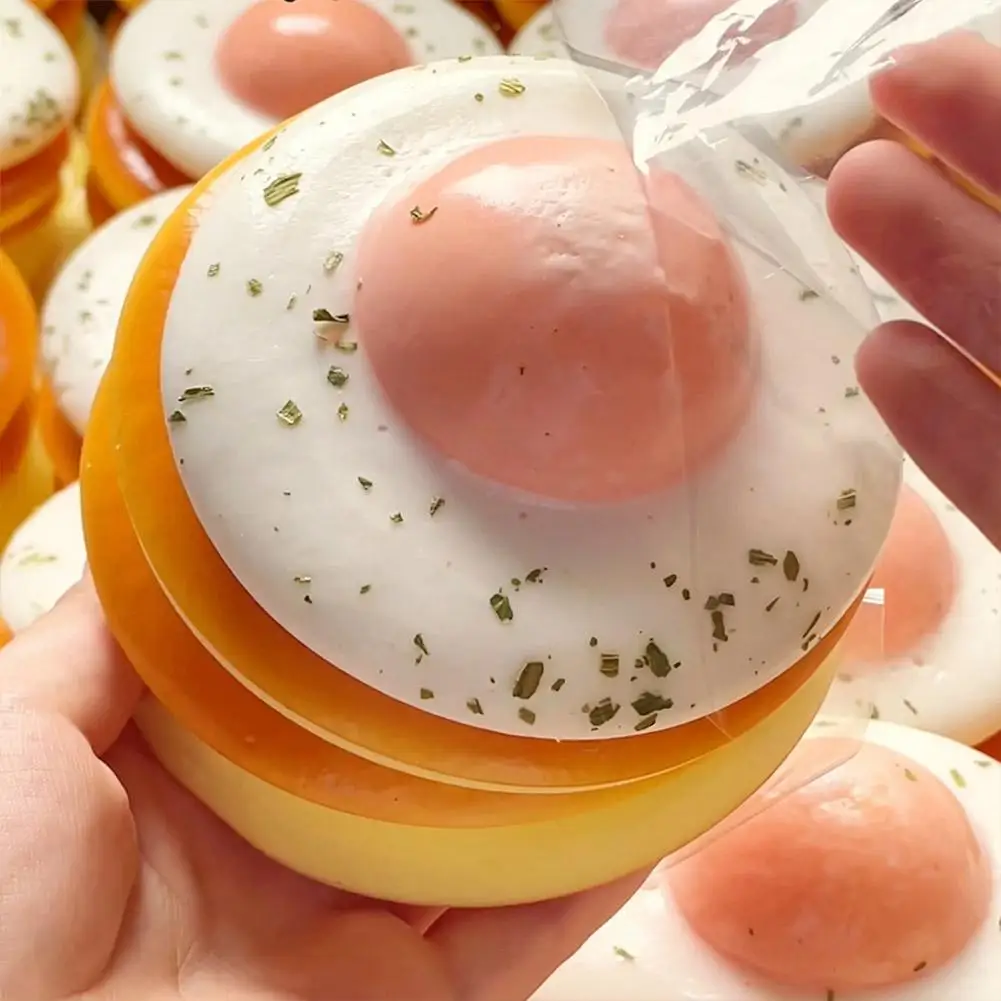 Simulation Fried Egg Slow Rising Squishy Toy Soft Squeeze Sensory Relax Fidget Toy Home Office Decoration Gift