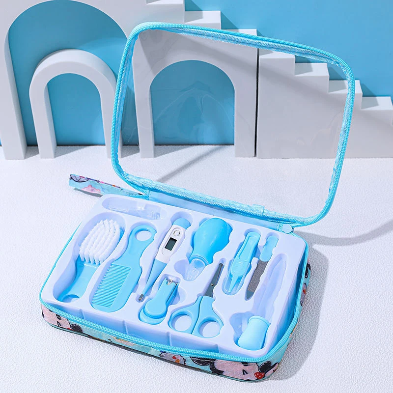 10PCS Baby Care Clean Set Nail Knife Nail Cutting Safe Comb Brush Thermometer Baby Nursing Tool Combination Set Care Package