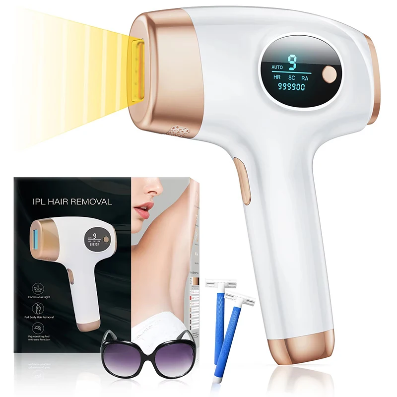 New Laser Hair Removal Device 999900 Flashes 3in1 IPL Pulsed Light Epilator Painless Hair Remover Men Women Home Whole Body Use