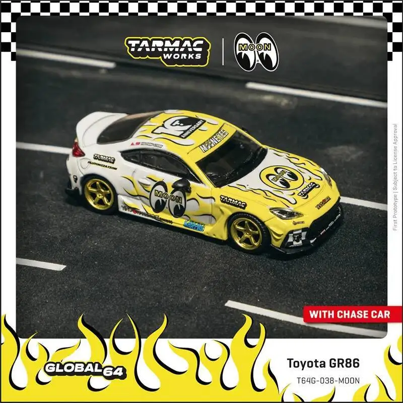 

Предпродажа Tarmac Works 1:64 Toyota GR86 MOONEYES, литая под давлением модель автомобиля, коллекция игрушек TW
