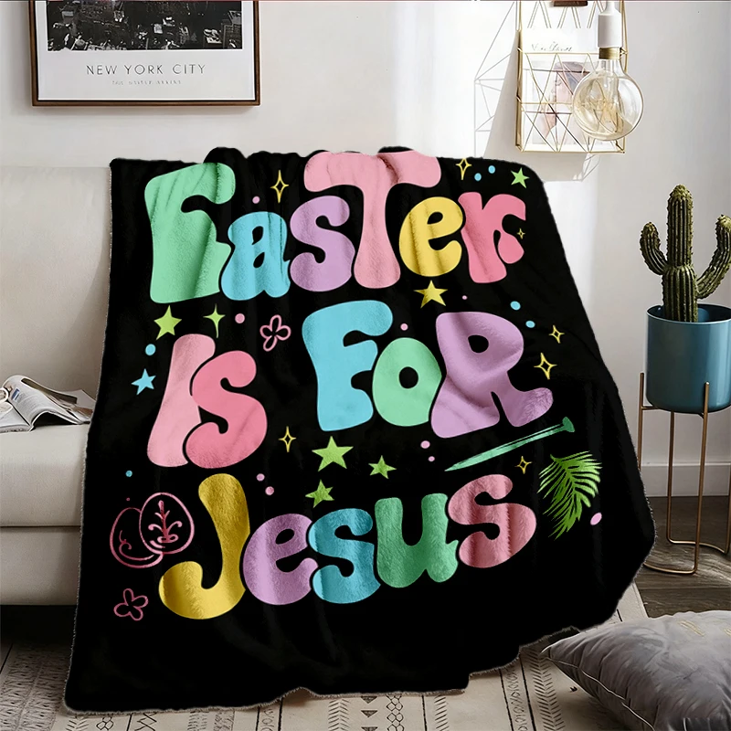 Lot Can Happen In 3 Days Flannel Blanket, Retro Christian Easter Flannel Throw, Religious Sunday Church Cozy Blanket