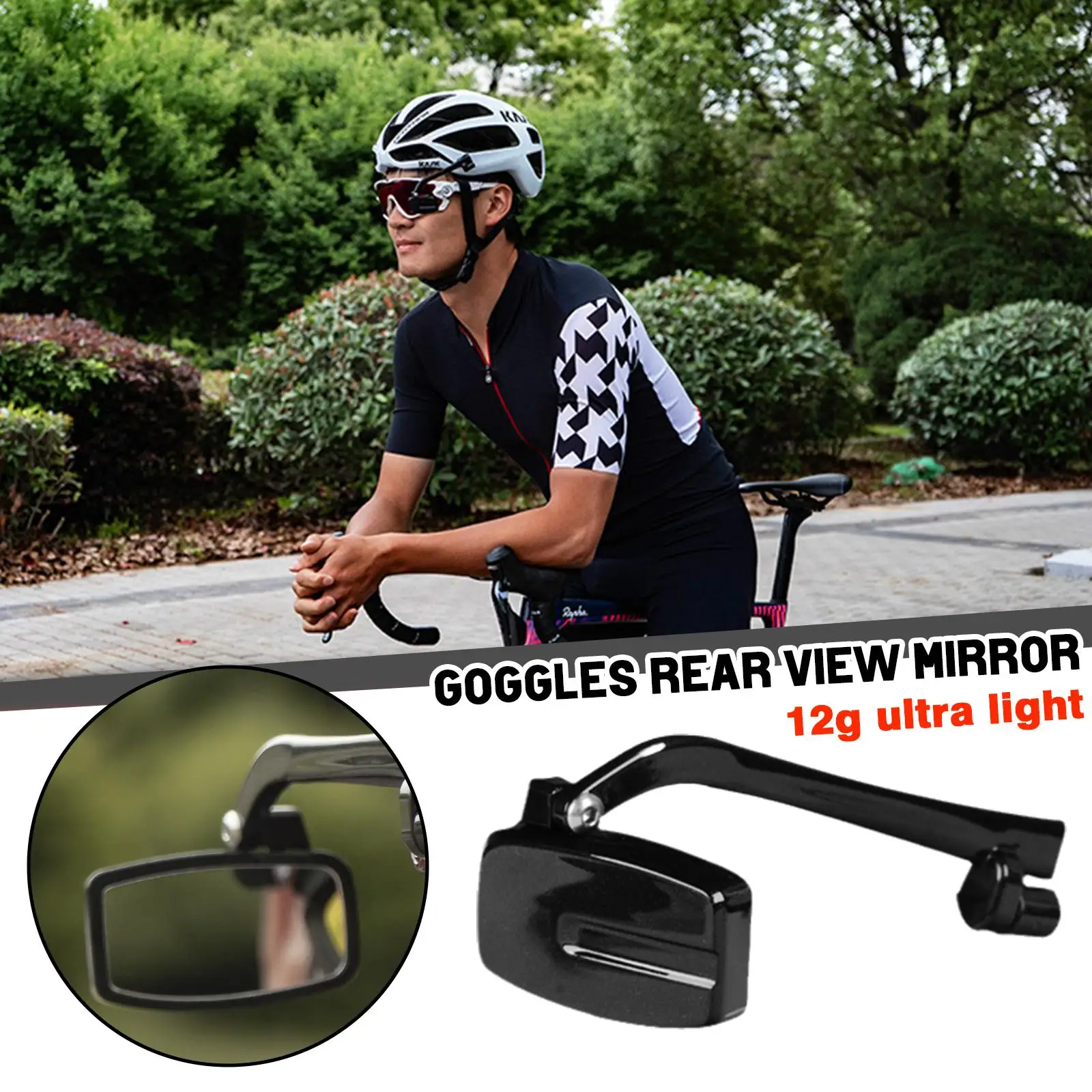 Espelho retrovisor de bicicleta para ciclismo, Óculos de bicicleta, 360 Ajuste Retrovisor, Montagem do óculos Capacete