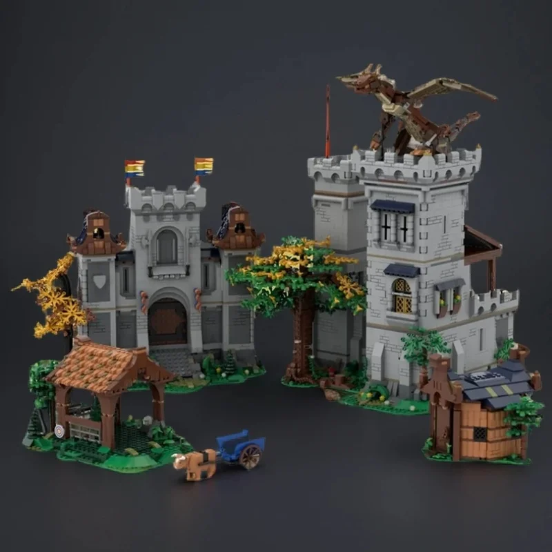 6030 pçs moc castelo medieval aventura castanho modelo blocos de construção brinquedo diy presente natal ideia criativa tijolo crianças aniversário