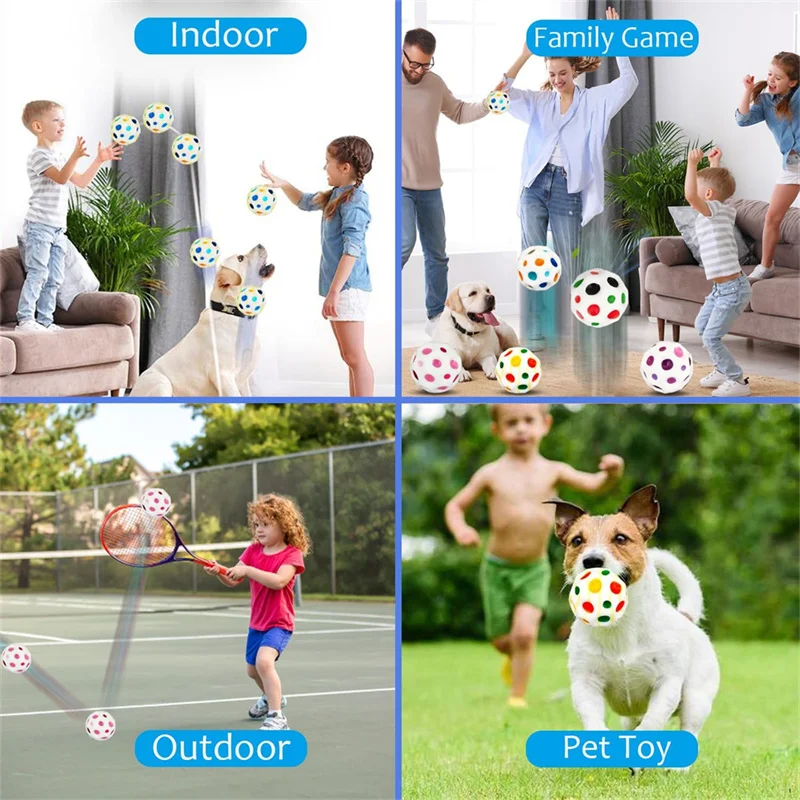 슈퍼 하이 문 바운시 볼, 운동선수의 손과 눈의 협응력 향상을 위한 벽면 공, 실내외 재미있는 스포츠