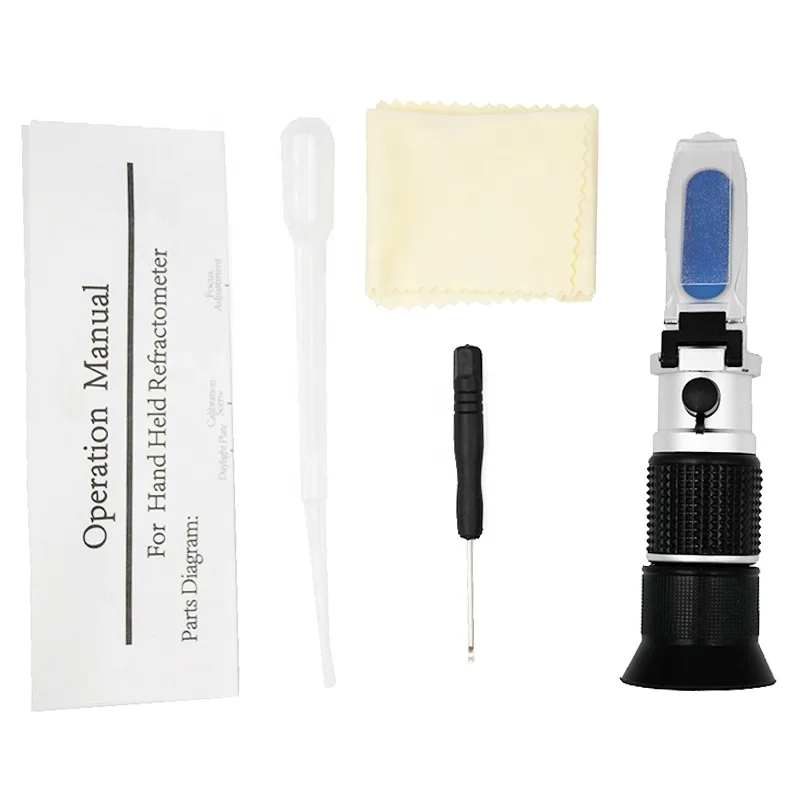 Handheld 58-92% Fruit Honey Maple Syrup Sugary Drink Brix Compensation Refractometer for Measuring Sugar Content