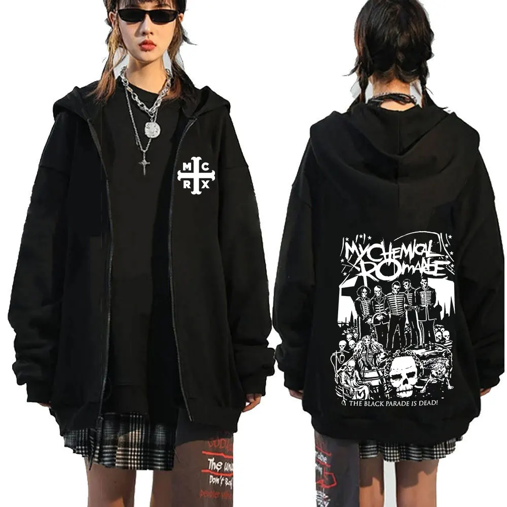 Sweat à capuche zippé Black Parade pour hommes, Rock Band, My Chemical Romance, Mcr Frequency, Punk Emo, Zip Up Hoodies, Vintage Respzed Pullover, Fashion