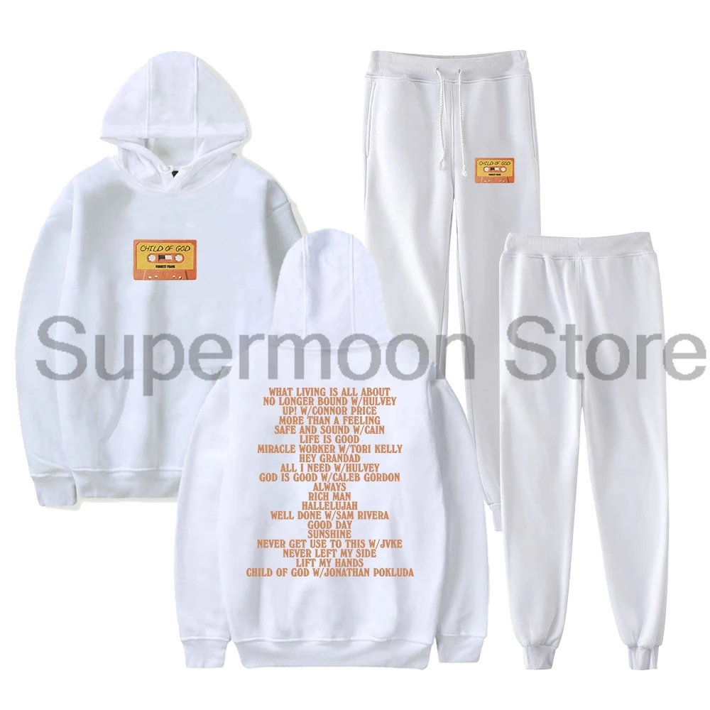 Forrest Frank Child Of God Cassette Tan Hoodie Jogger Pants Two Piece Set Sweatshirts+Sweatpants 2024 Tour Women Men's Set