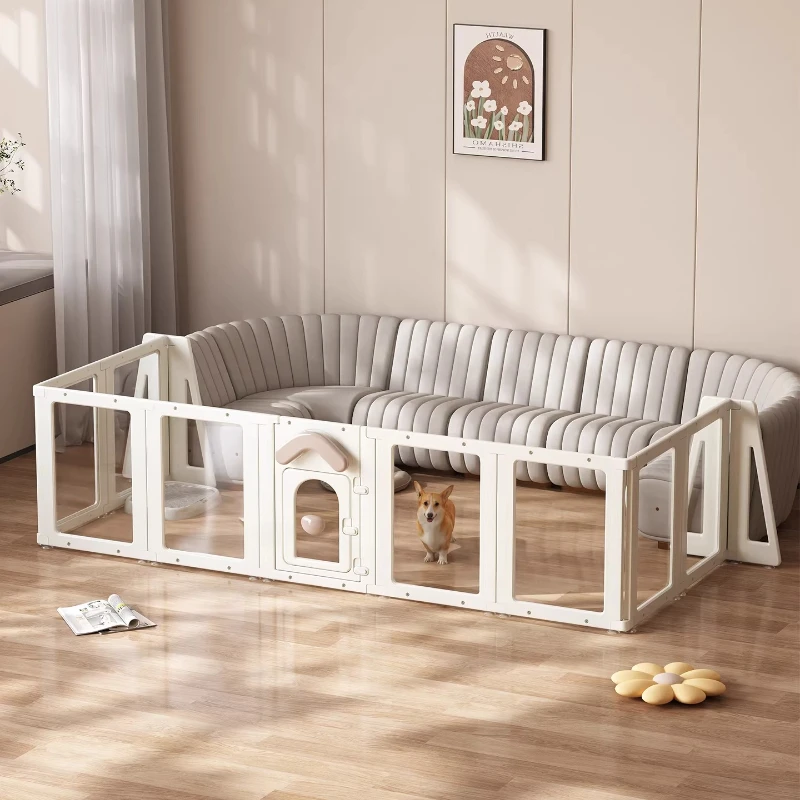 Playpen Barrier Grating Dog Fence Supplies Retractable Modular Dog Fence Folding Acrylic Outdoor Kojec Dla Psa Dog Supplies