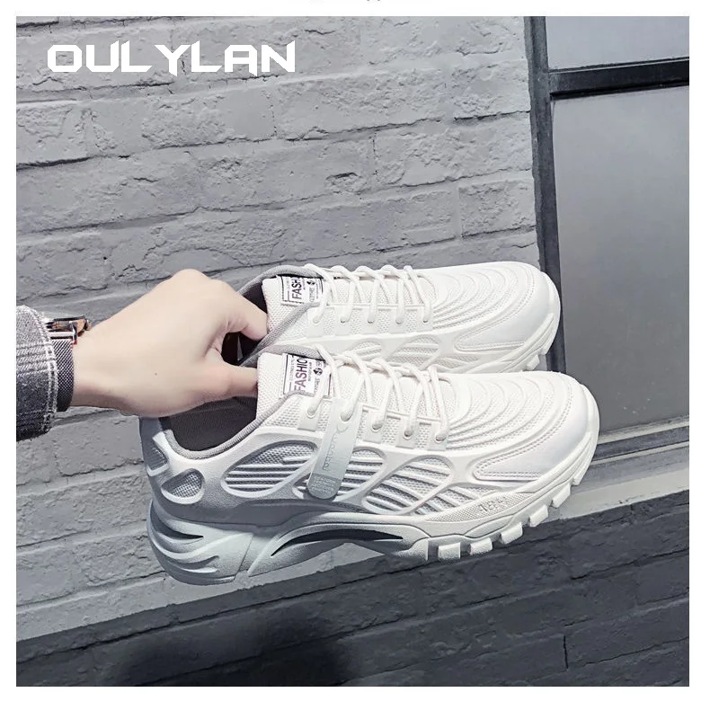 Summer new sports shoes men's casual shoes fashion mesh breathable increased thick soleplate shoes running sports shoes.