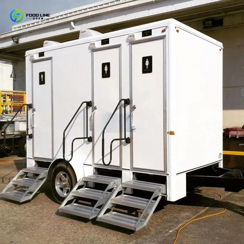 Luxury ADA Restroom Portable Toilet, Shower Trailer Heating AC Ducted System, for Outdoor Film Sites Camping Use