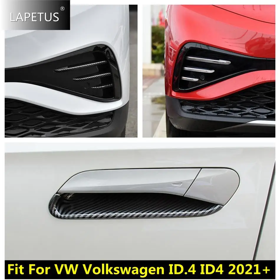 

Front Grille Fog Lights Lamps Strip Eyebrow / Door Handle Bowl Cover Trim For VW Volkswagen ID.4 ID4 2021 - 2023 Car Accessories