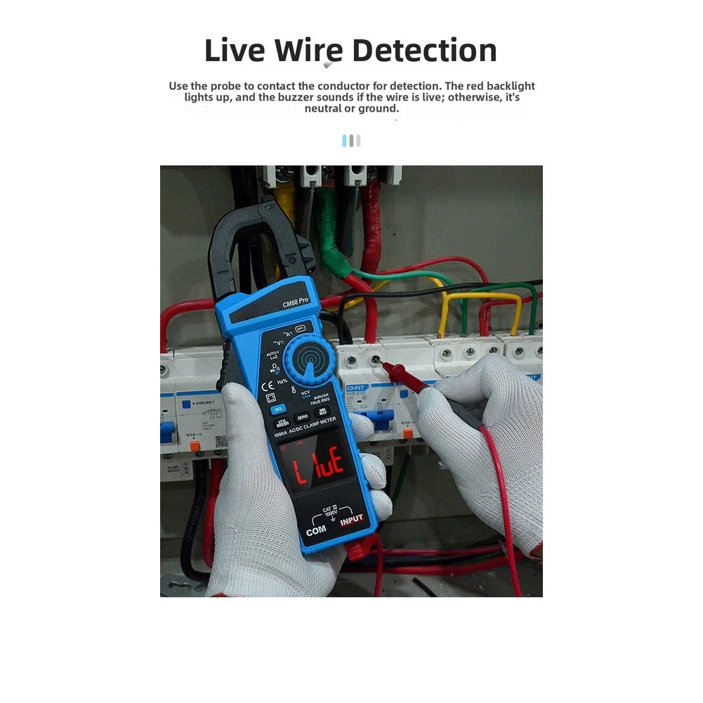 CM88pro Digital Clamp Meter 1000A AC DC True RMS Auto Range Non Contact Voltage Tester Multimeter For Electrical Repair Tool