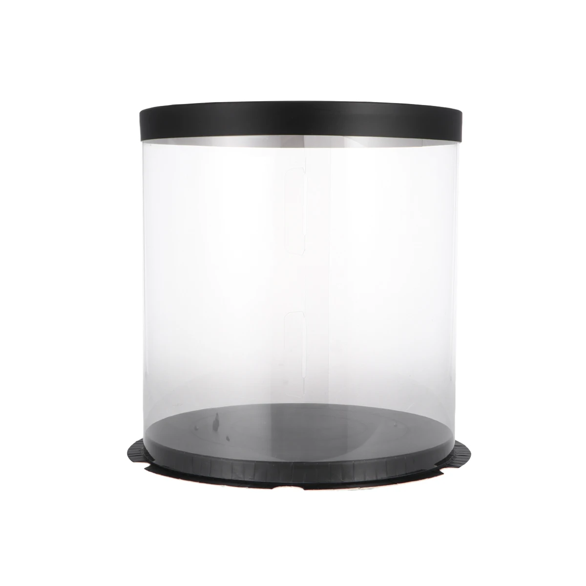 

Plastic Cake Box Round Cake Packaging Boxes Transparent Organizer for Home Dessert Shop (Black, Double-layer) (6inch)