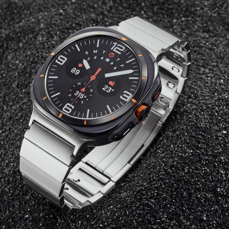 

One Bead Quick Release Stainless Steel Watch Band Fold Buckle Metal Strap Applicable For Samsung Galaxy Watch Ultra 22mm