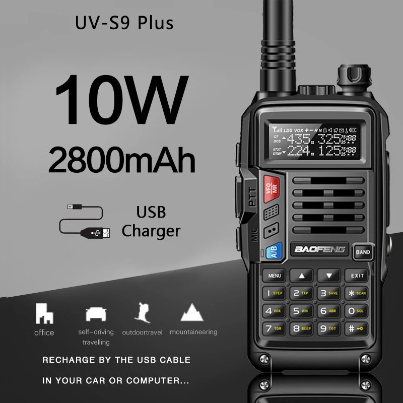 

BAOFENG UV-S9 Plus Powerful Handheld UHF VHF Dual Band 16 KM Long Range Waterproof Walkie Talkie Ham Two Way Radio