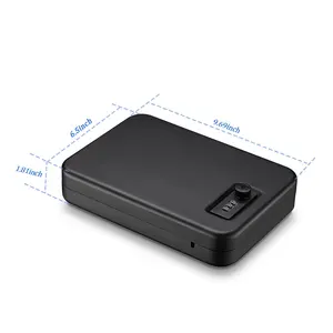 صندوق آمن مسدس كلمة مرور محمول ، خزنة مسدس سفر صغيرة ، فولاذ صلب ، صندوق قفل مسدس للسيارة والمنزل أفضل 8 صناديق مبيعات للبندقية مع خزنة - No8