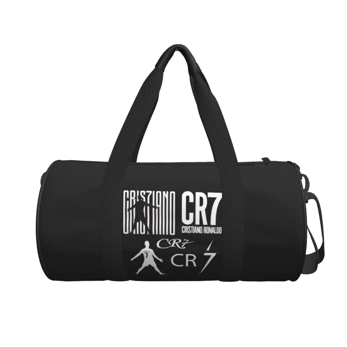 CR7-Cristiano-Ronaldo Bolsa redonda de viagem de grande capacidade, bolsa de viagem portátil, bolsa de bagagem de armazenamento leve