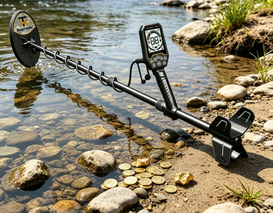 48kHz Waterproof Metal Detector with Long Range Detection for Outdoor Metal Detection and Treasure Hunting