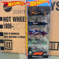 Original Hot Wheels X Formula 1 1/64 5 Packs Moneygram Haas F1 Team Kick Sauber F1 Team Collectible Car Toy Diecast Vehicle Gift
