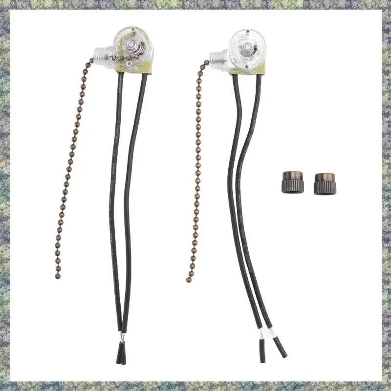 WON Ceiling Fan Light Switch Zing Ear ZE-109 Two-Wire Light Switch With Pull Cords For Ceiling Light Fans Lamps 2Pcs