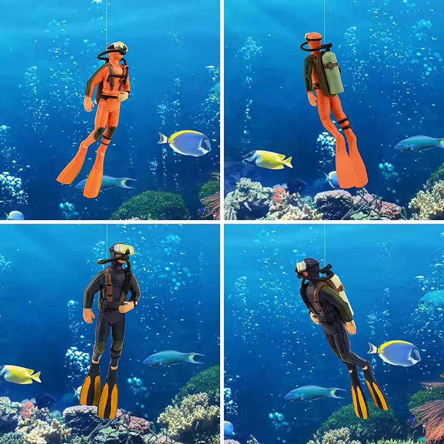 1 stks-Aquarium Plastic Zeebodem Exploratie Duiker Pop Scène Decoratie Speelgoed Miniatuur Oceanen Scène Model Duiker Actiefiguren Speelgoed