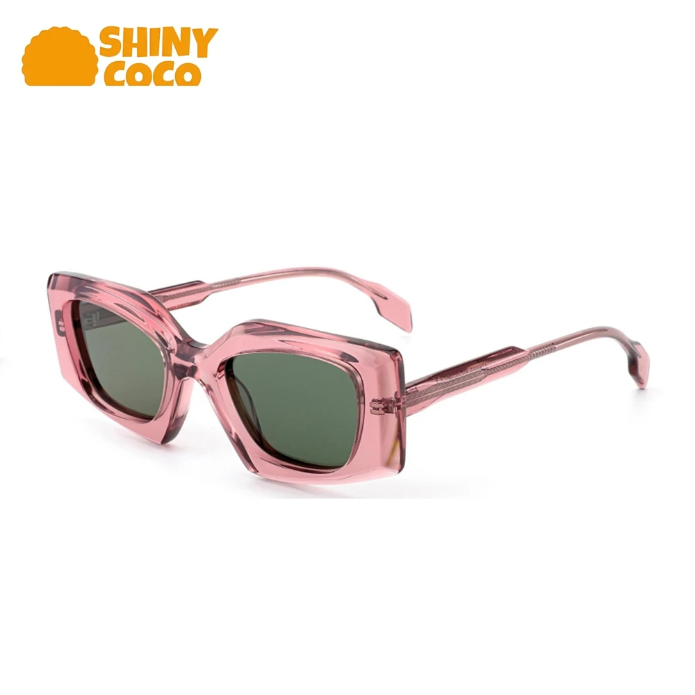 

ShinyCoCo Luxury Brand Fashionable Polarized Sunglasses Thick Framed Sheet Metal Face Enhancing Small Sunglasses